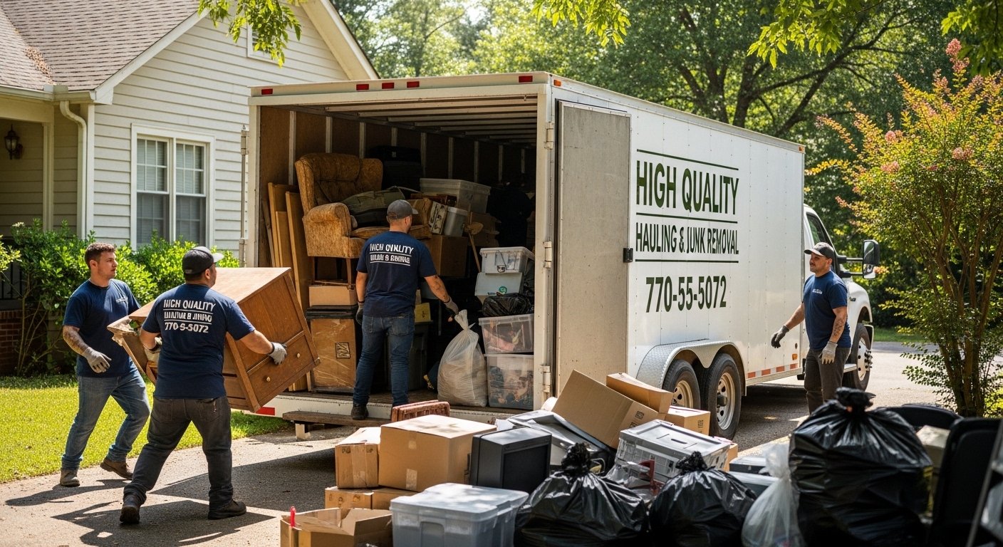 Older outdoor equipment and neglected storage areas often show up during estate cleanouts